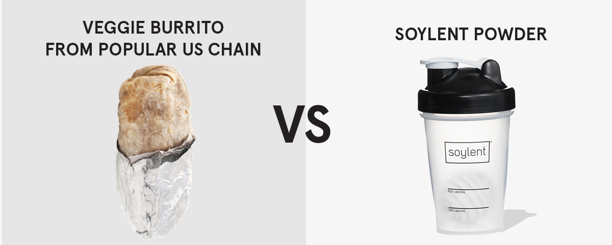 Veggie burrito vs Soylent powder