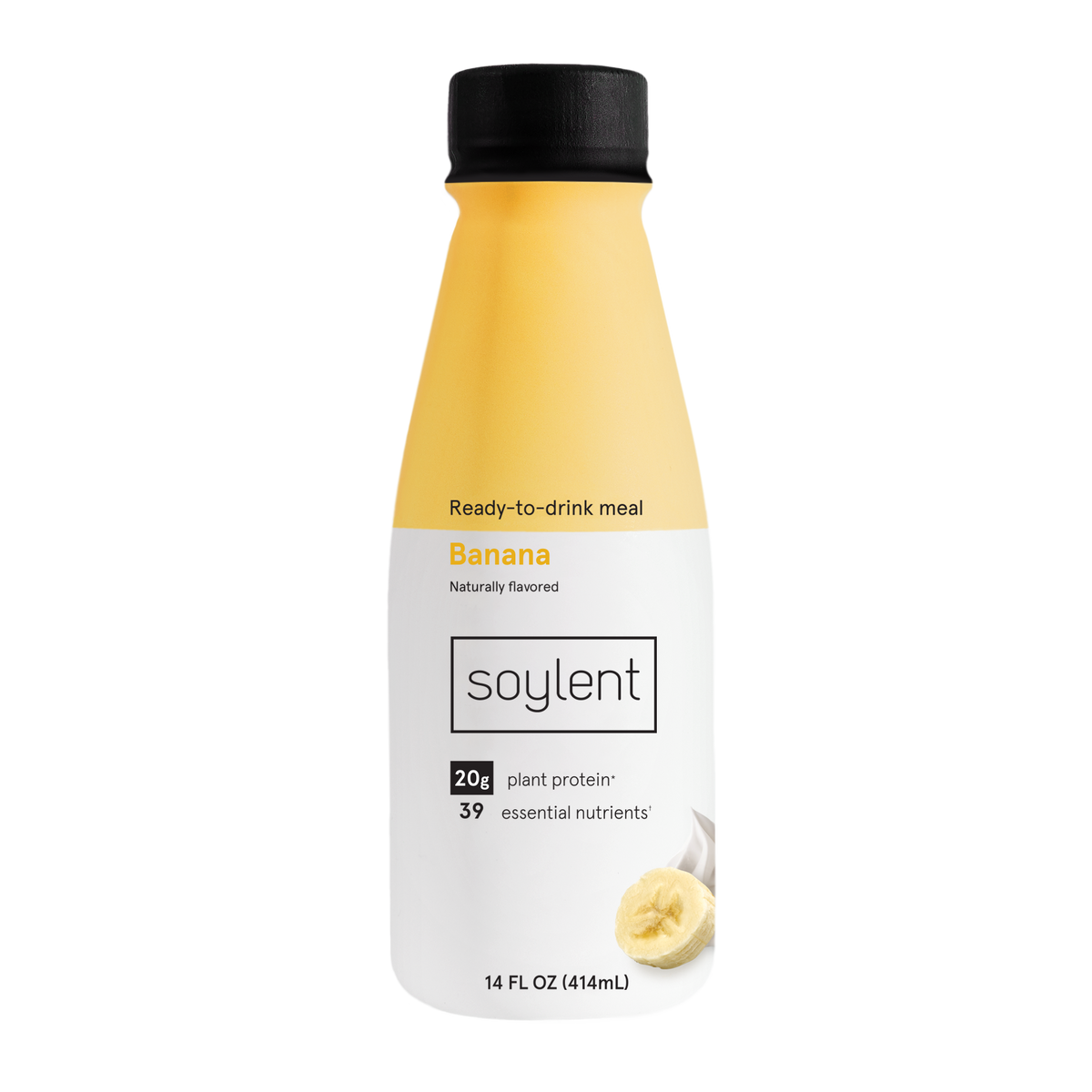 Soylent banana flavored complete meal drink bottle.